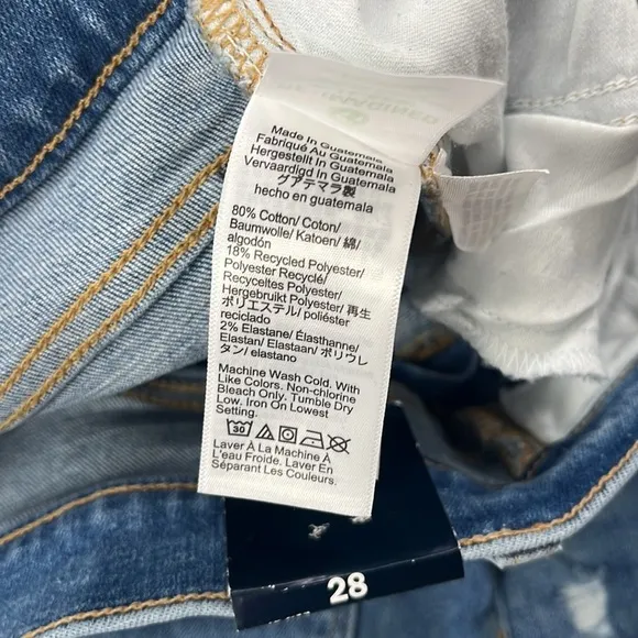 NWT J Crew 28, 6 10&quot; High Rise Fly Button 28&quot; Inseam  Blue Skinny Denim Jeans