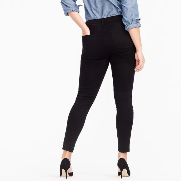 NWT J. Crew Black 10&quot; High Rise Toothpick Skinny Jeans 24