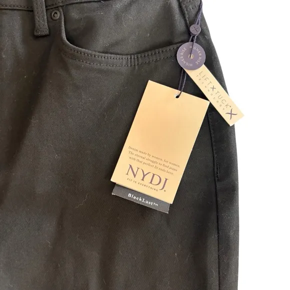 NYDJ Ami Skinny High Rise Denim Lift Tuck Jeans in Black Size 8 NEW NWT
