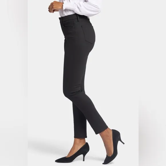 NYDJ Ami Skinny High Rise Denim Lift Tuck Jeans in Black Size 8 NEW NWT