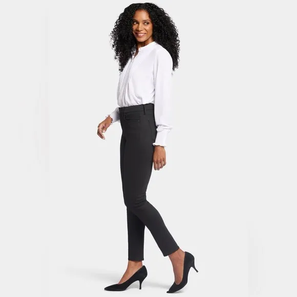 NYDJ Ami Skinny High Rise Denim Lift Tuck Jeans in Black Size 8 NEW NWT