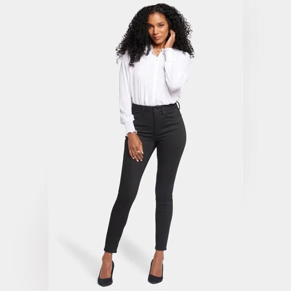 NYDJ Ami Skinny High Rise Denim Lift Tuck Jeans in Black Size 8 NEW NWT