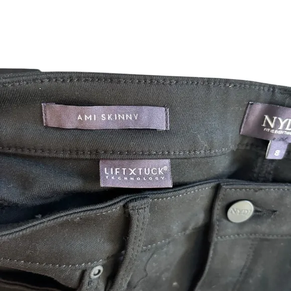 NYDJ Ami Skinny High Rise Denim Lift Tuck Jeans in Black Size 8 NEW NWT