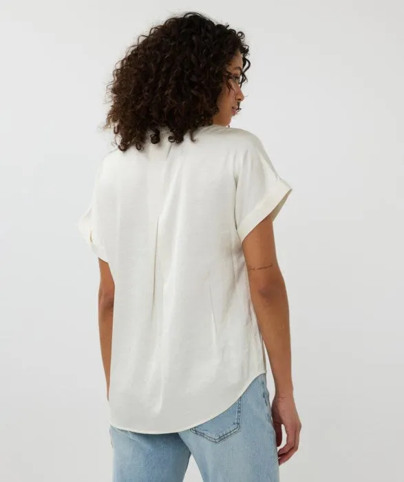 Off White Satin Blouse