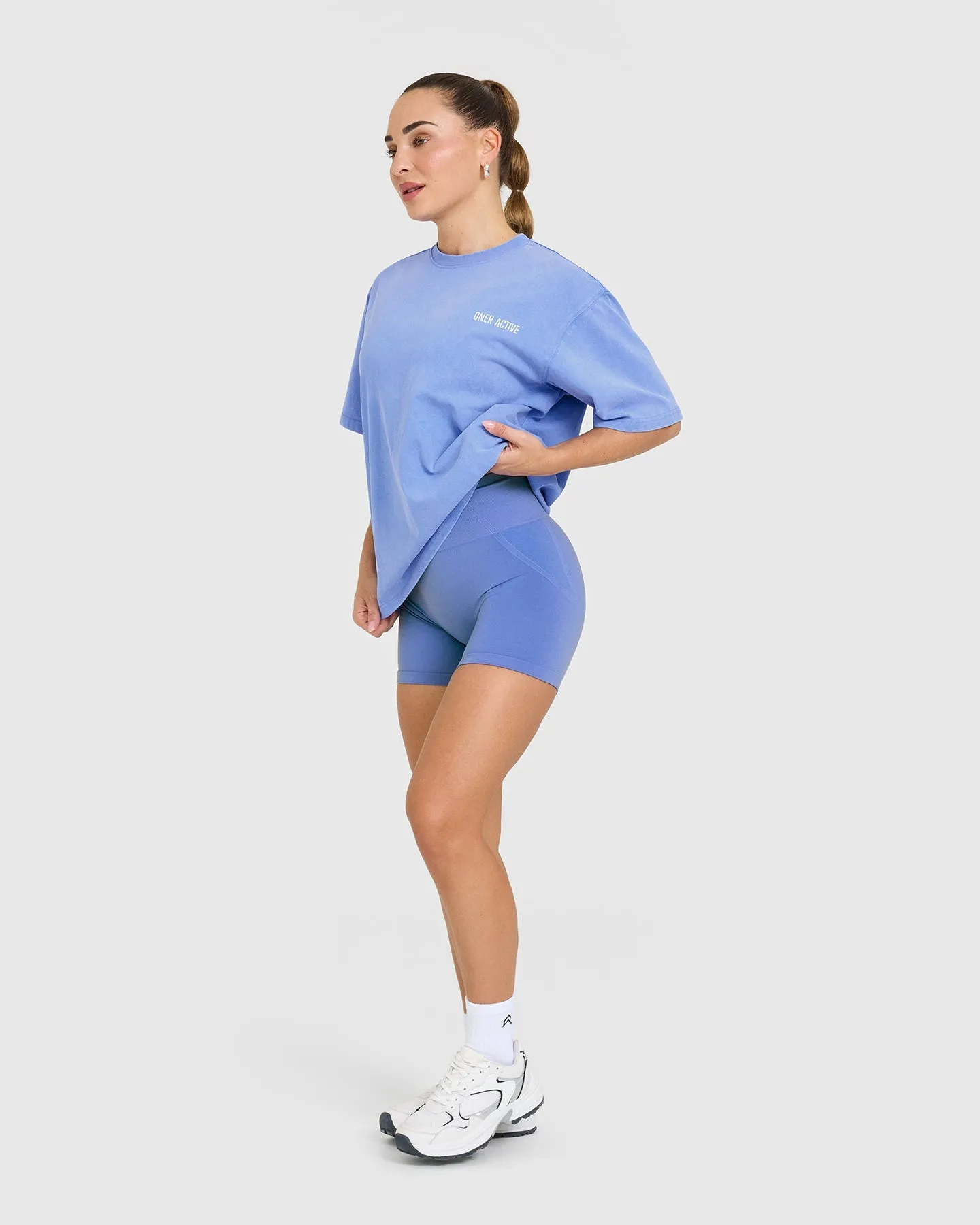Oversized Graphic Washed T-Shirt | Glaucous Blue