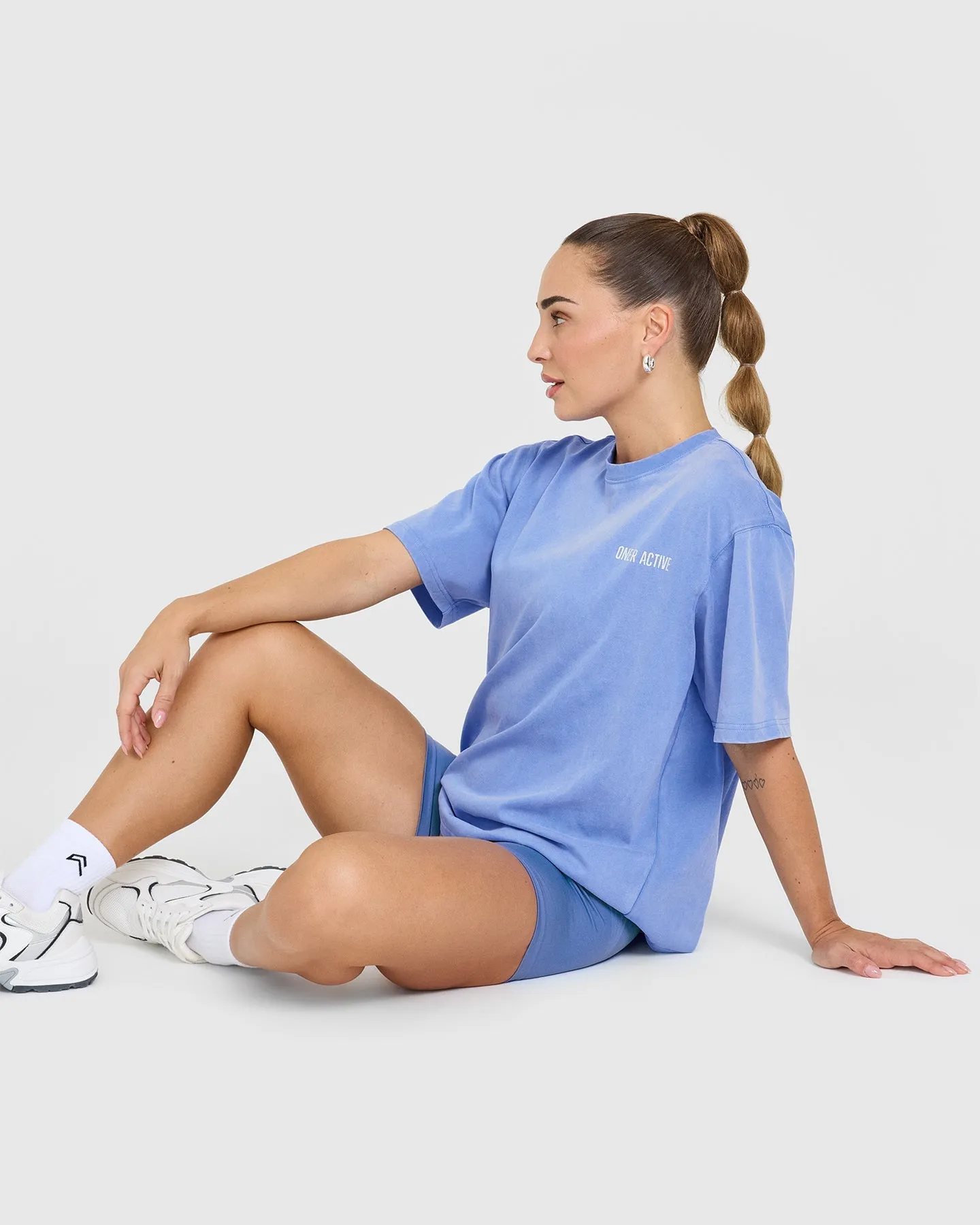 Oversized Graphic Washed T-Shirt | Glaucous Blue