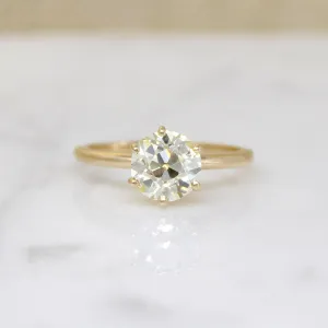 Pale Yellow 1.79ct Old European Cut Diamond Solitaire