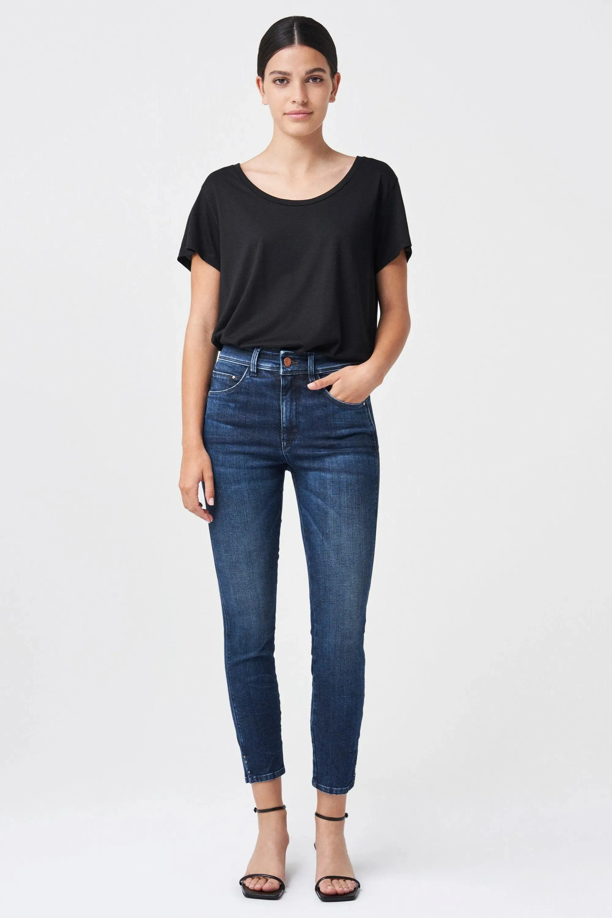 Pantalones Vaqueros Push In Secret Glamour Cropped Con Detalles Dobladillos