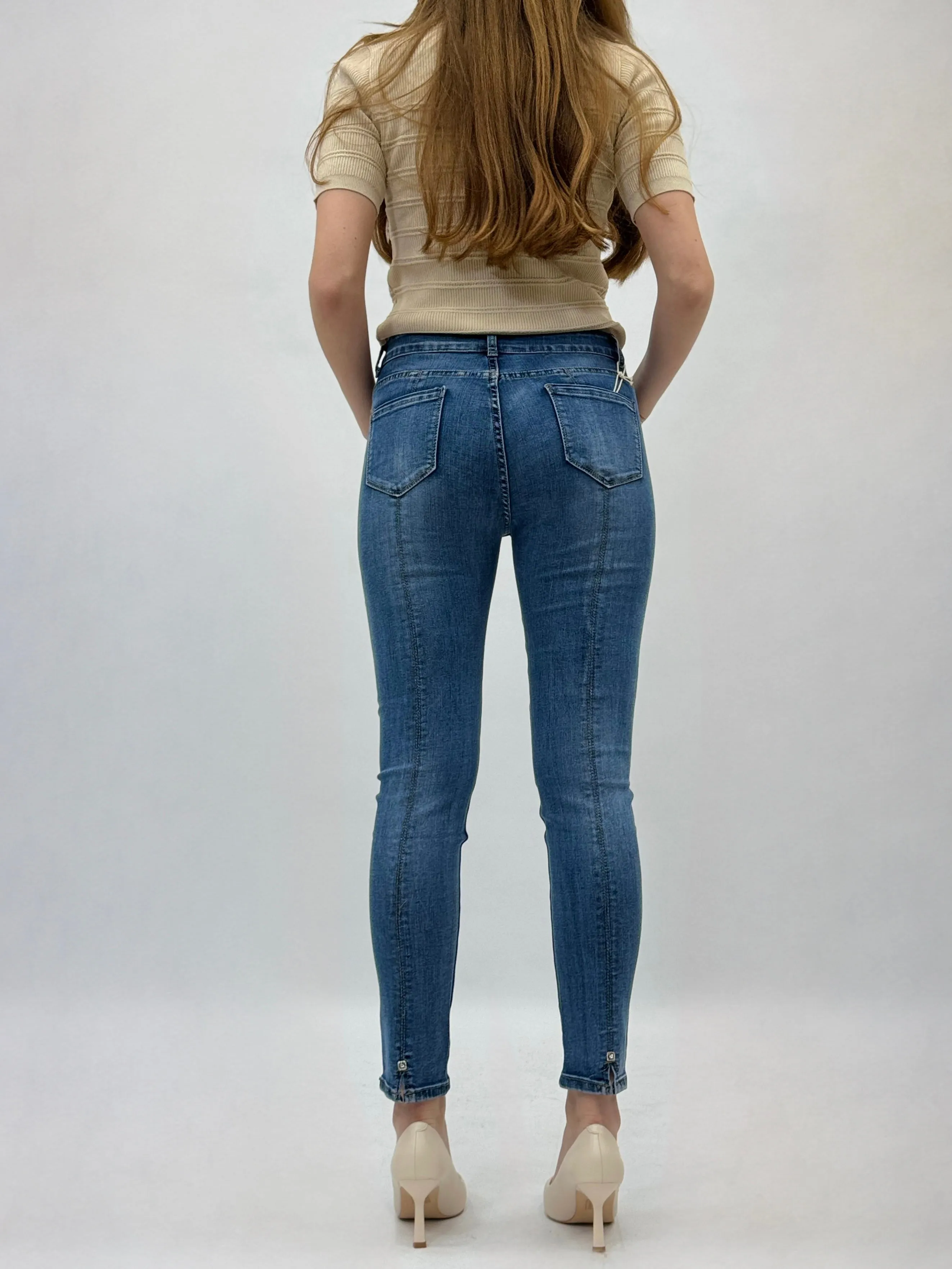 Pantaloni jeans cucitura sul retro
