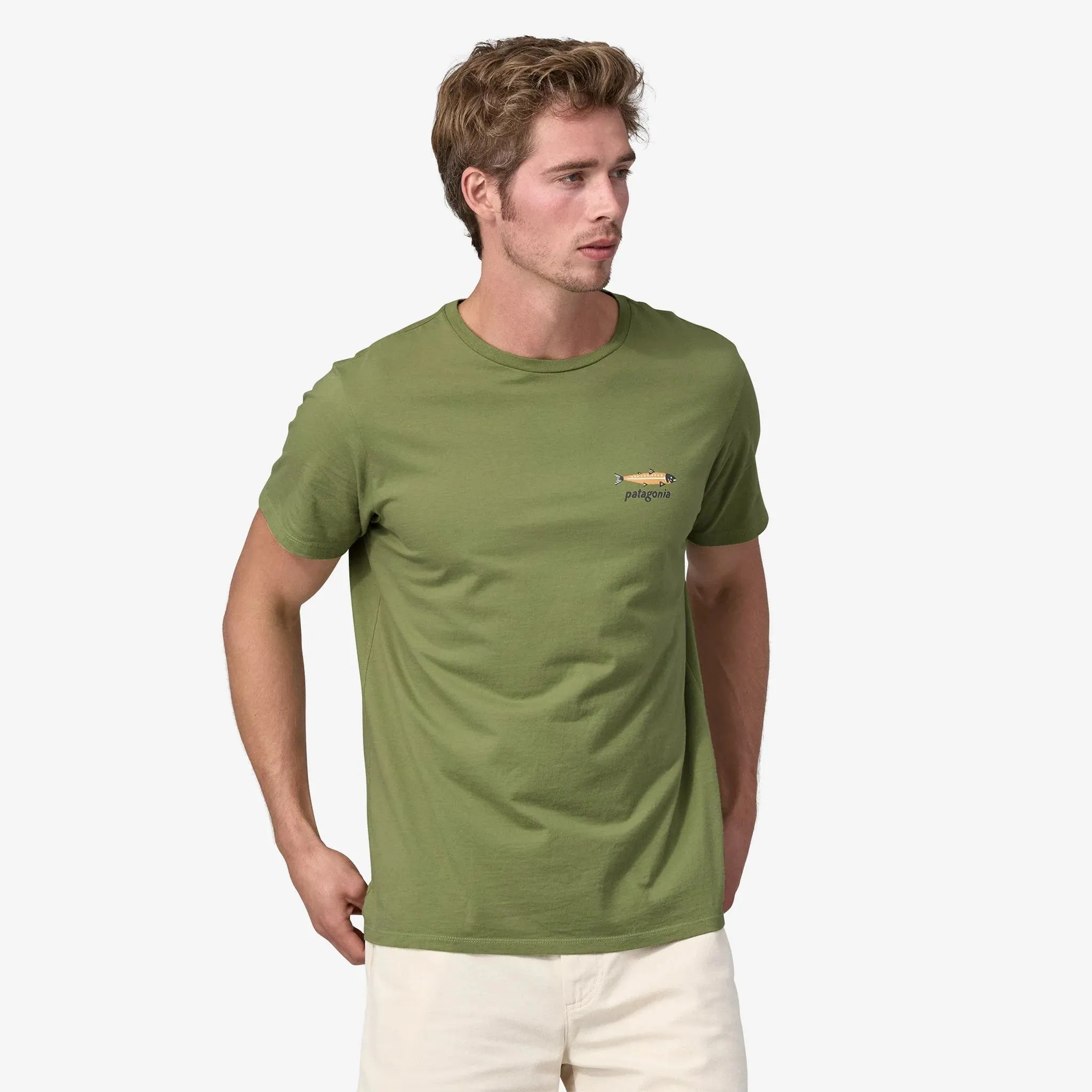 Patagonia Dive & Dine Organic SS Tee - Buckhorn Green