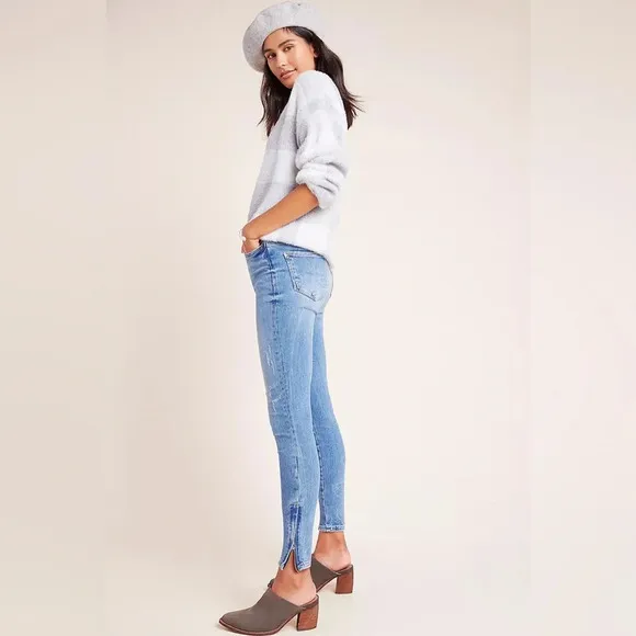 PILCRO AND THE LETTERPRESS ANTHROPOLOGIE NWOT High‎ Rise Ankle Zip Skinny Jeans