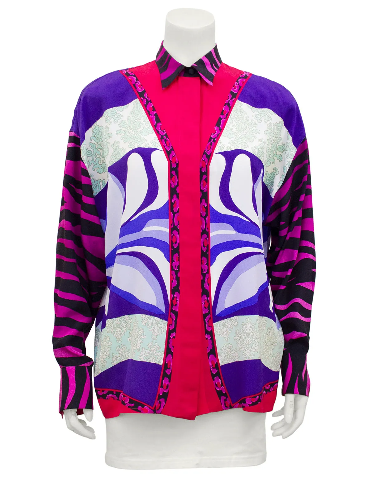 Pink and Purple Silk Shirt