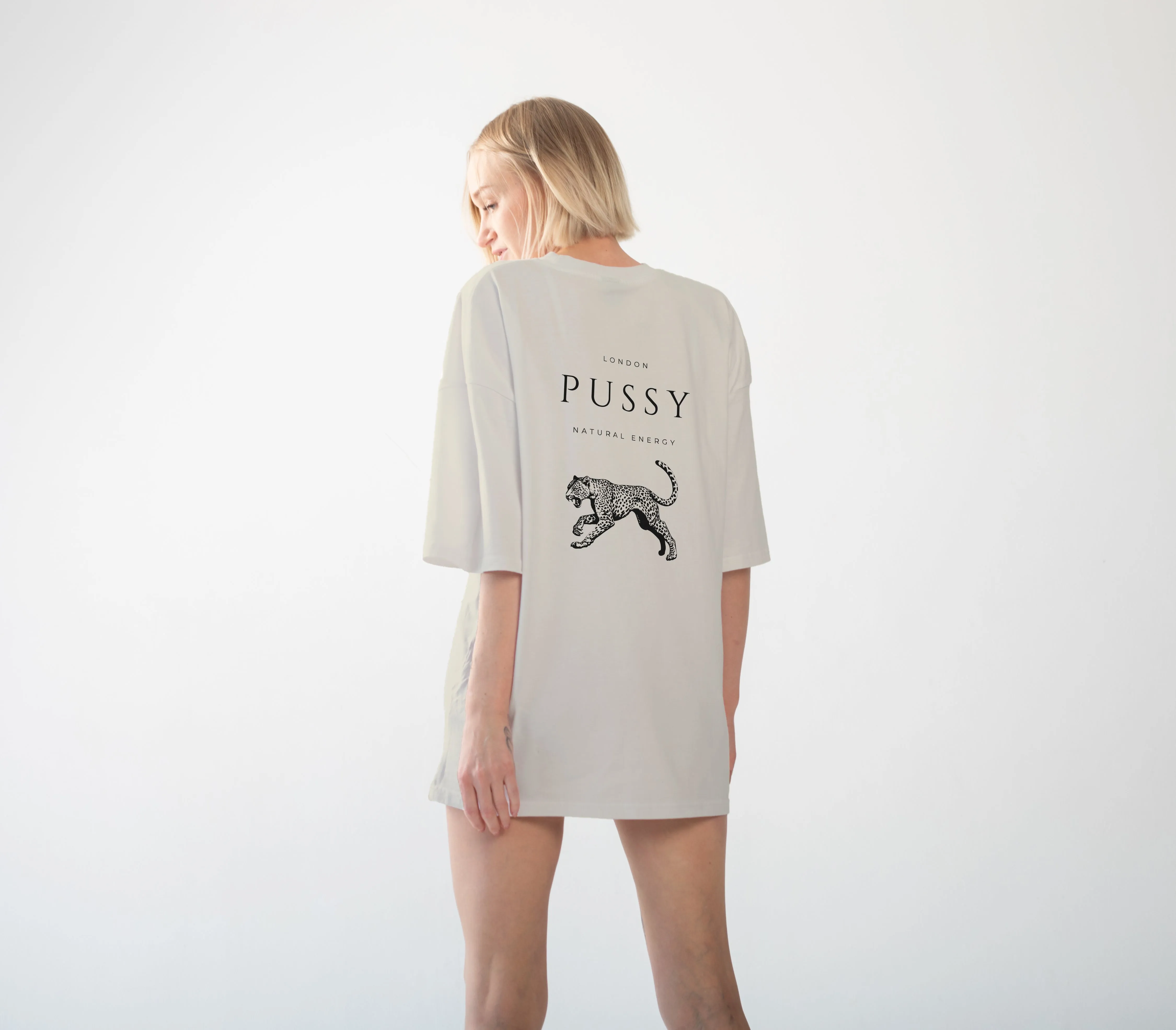 Premium Collection Big Cat Tee, Onyx White