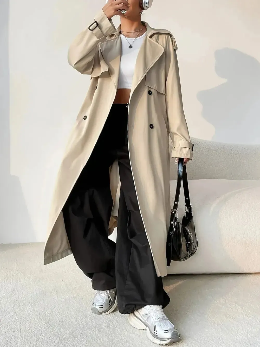 'Quenby' Beige Trench Coat