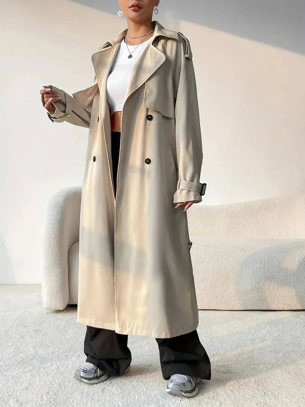'Quenby' Beige Trench Coat