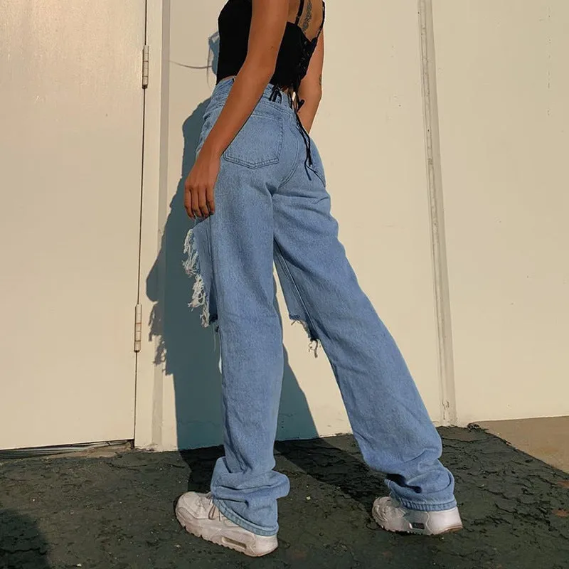 "BLUE VINTAGE RIPPED RAW" JEANS UB2433