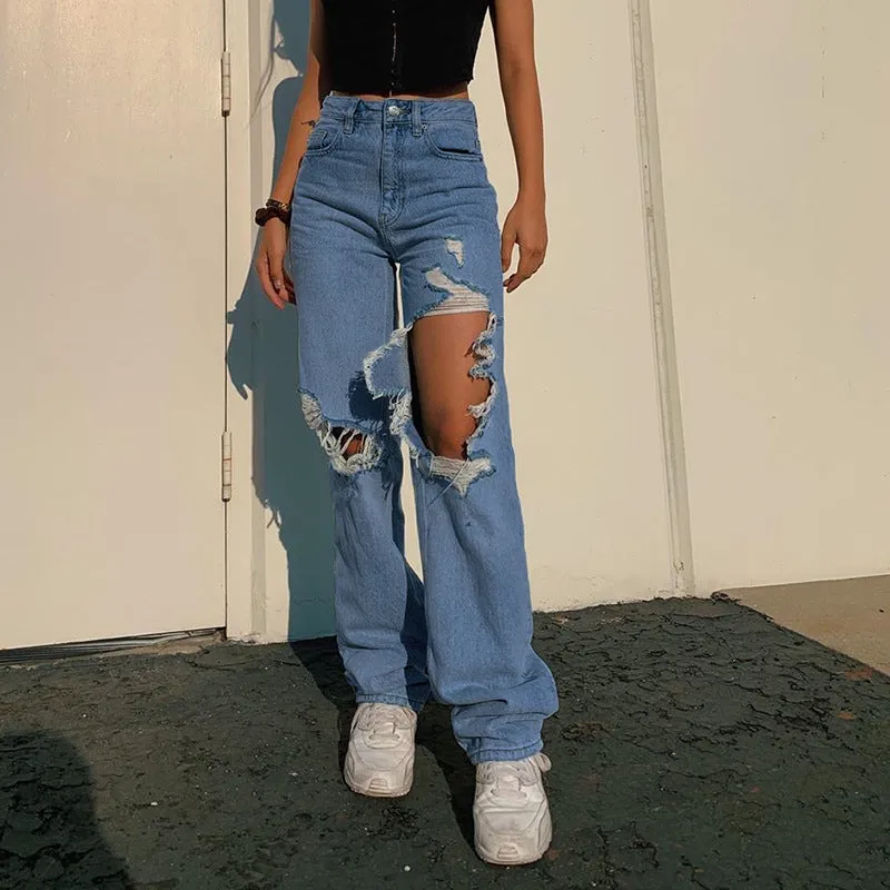 "BLUE VINTAGE RIPPED RAW" JEANS UB2433