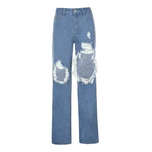 "BLUE VINTAGE RIPPED RAW" JEANS UB2433