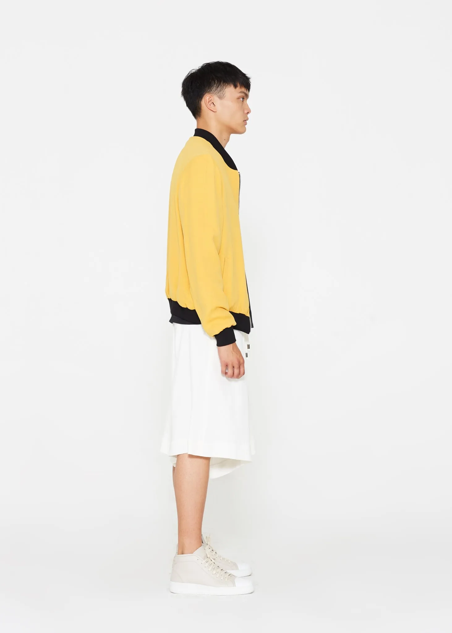 "The Limited Edition Crepe Bomber" in Sunset Yellow