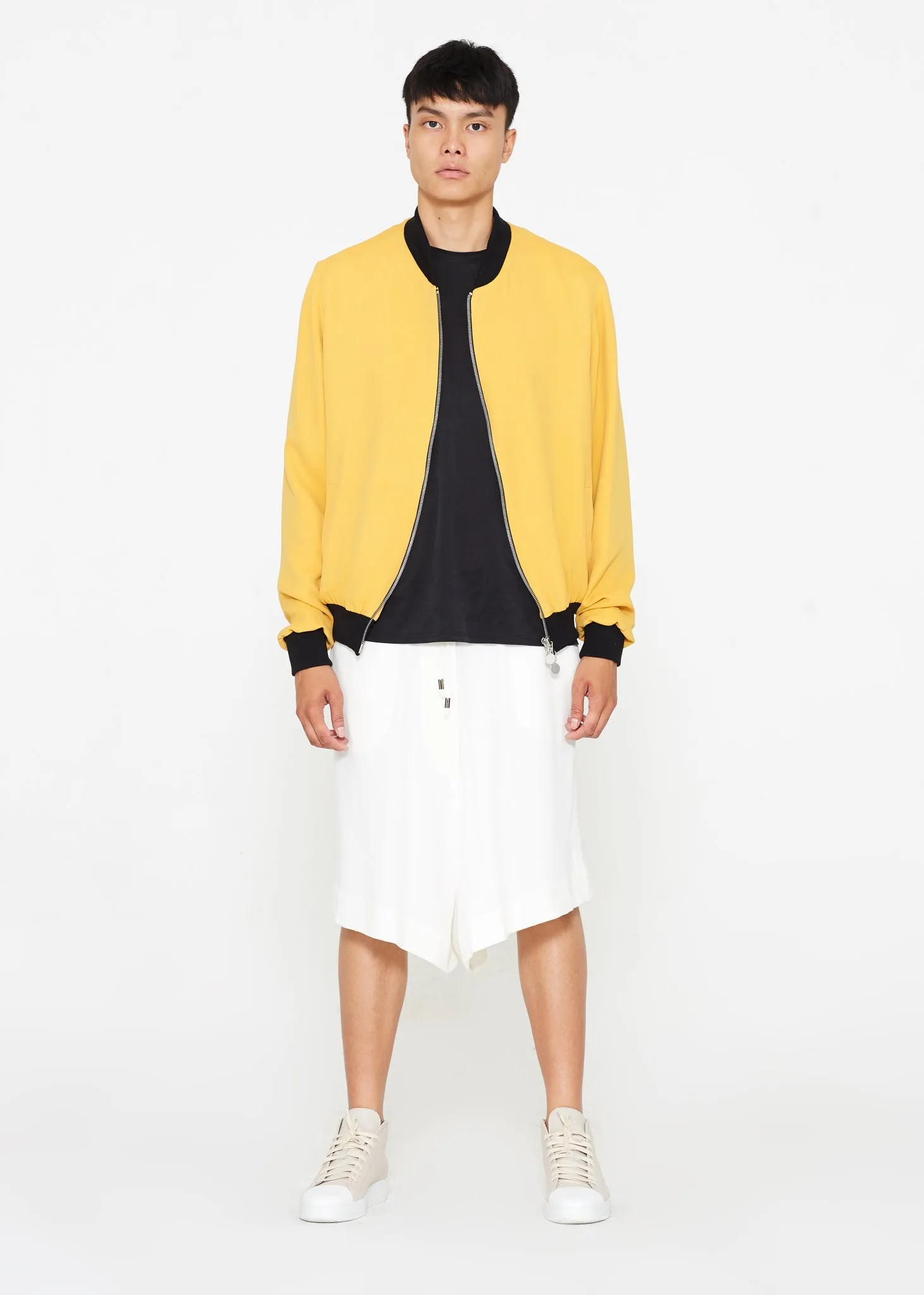 "The Limited Edition Crepe Bomber" in Sunset Yellow
