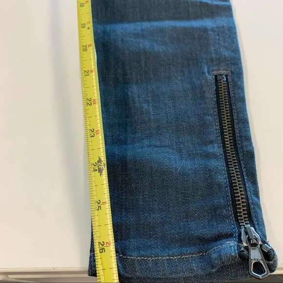 Rag &amp; Bone Alice Moto Zip Skinny Jeans Size 25