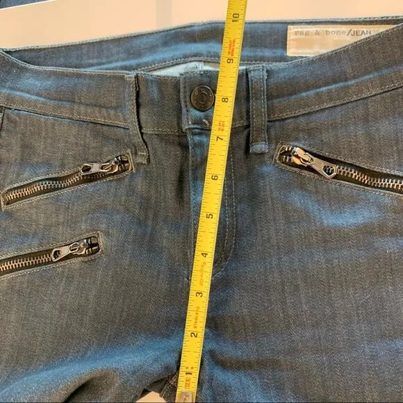 Rag &amp; Bone Alice Moto Zip Skinny Jeans Size 25