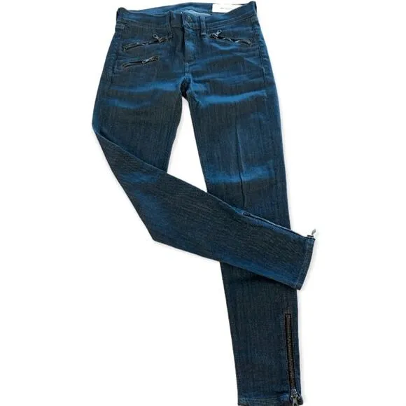 Rag &amp; Bone Alice Moto Zip Skinny Jeans Size 25