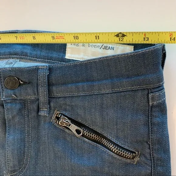 Rag &amp; Bone Alice Moto Zip Skinny Jeans Size 25