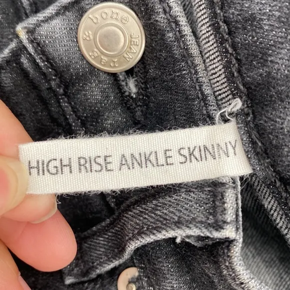 Rag &amp; Bone High Rise Ankle Skinny Jeans In Black Wash Casual Size 29