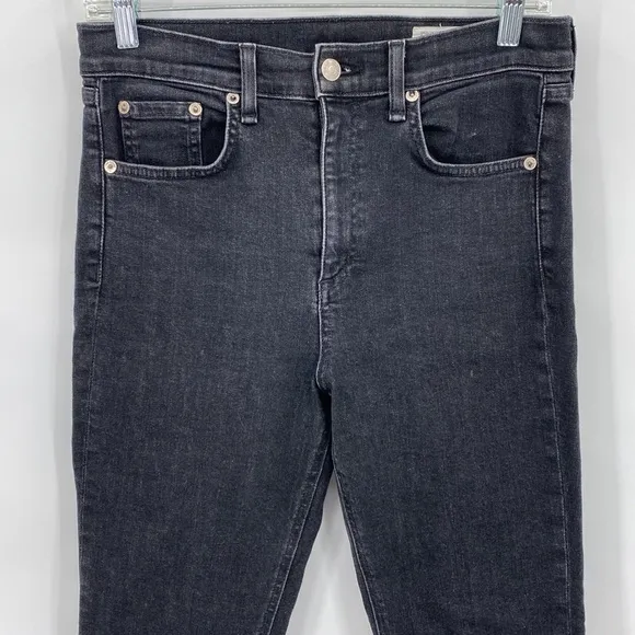 Rag &amp; Bone High Rise Ankle Skinny Jeans In Black Wash Casual Size 29