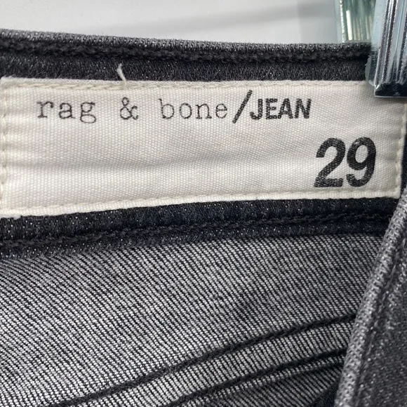 Rag &amp; Bone High Rise Ankle Skinny Jeans In Black Wash Casual Size 29