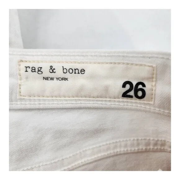 RAG &amp; BONE High Rise Ankle Skinny Jeans In White W15320337WHT