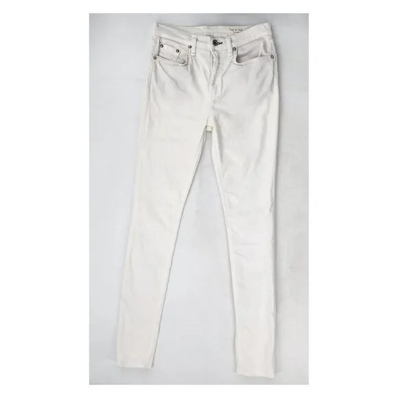 RAG &amp; BONE High Rise Ankle Skinny Jeans In White W15320337WHT