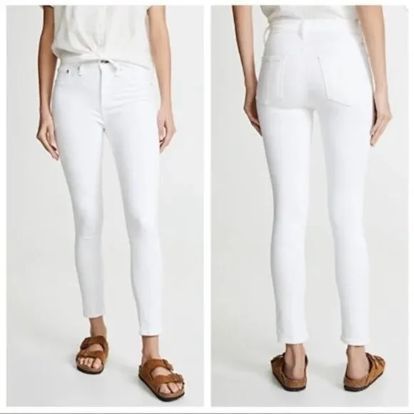 RAG &amp; BONE High Rise Ankle Skinny Jeans In White W15320337WHT