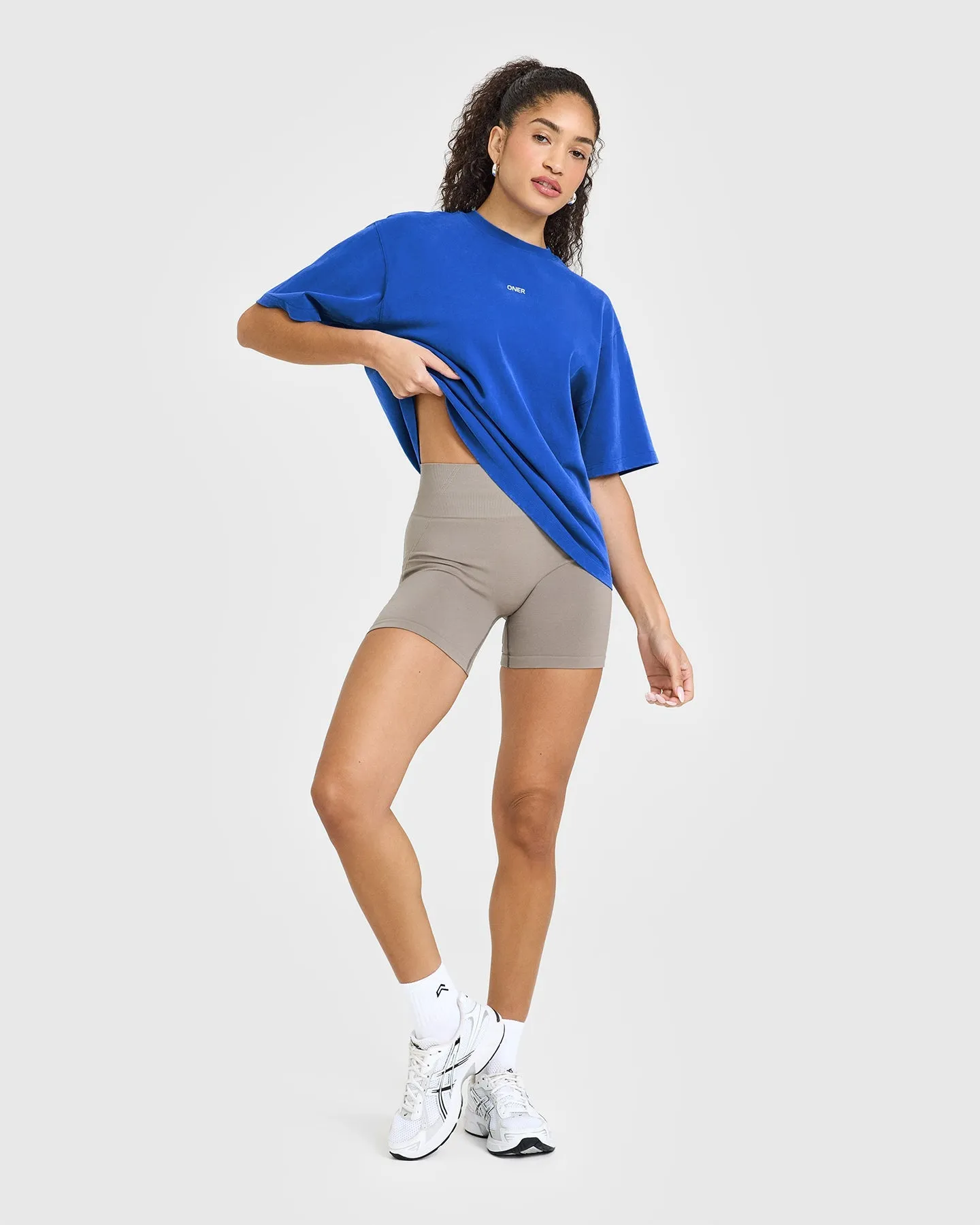 Raising The Bar Oversized Washed T-Shirt | Cobalt Blue