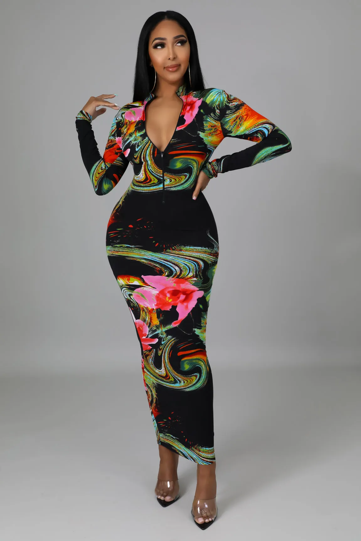 Rhea Multi Print Dress