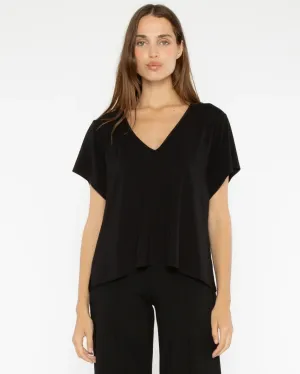 Ripley Rader Black Satin Crepe Everyday V-Neck