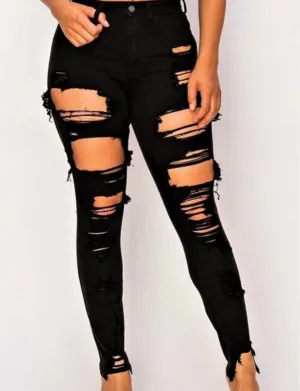 RIPPED FAB FIT JEANS