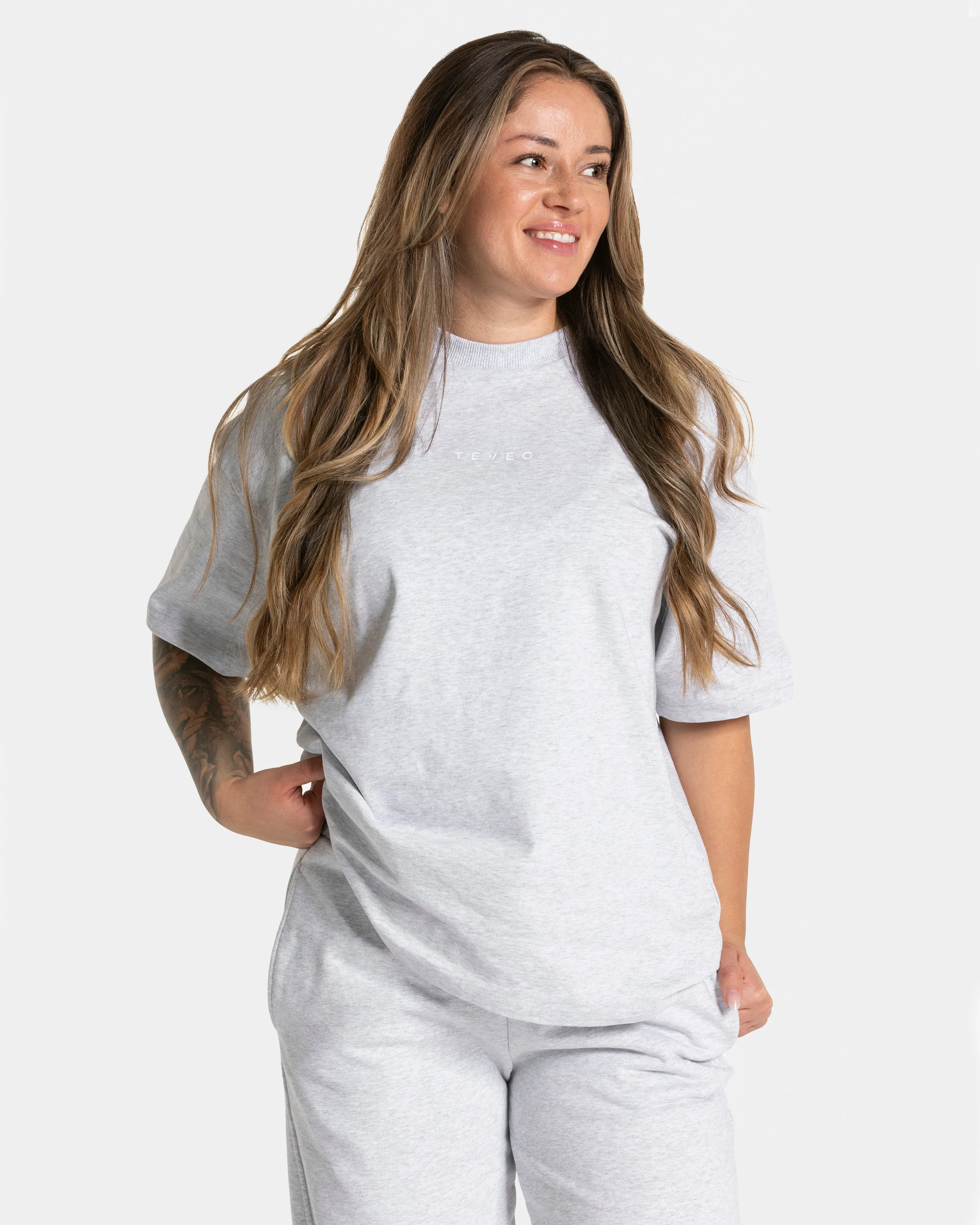 RI’VAIV Oversized T-Shirt Women "Hellgrau"