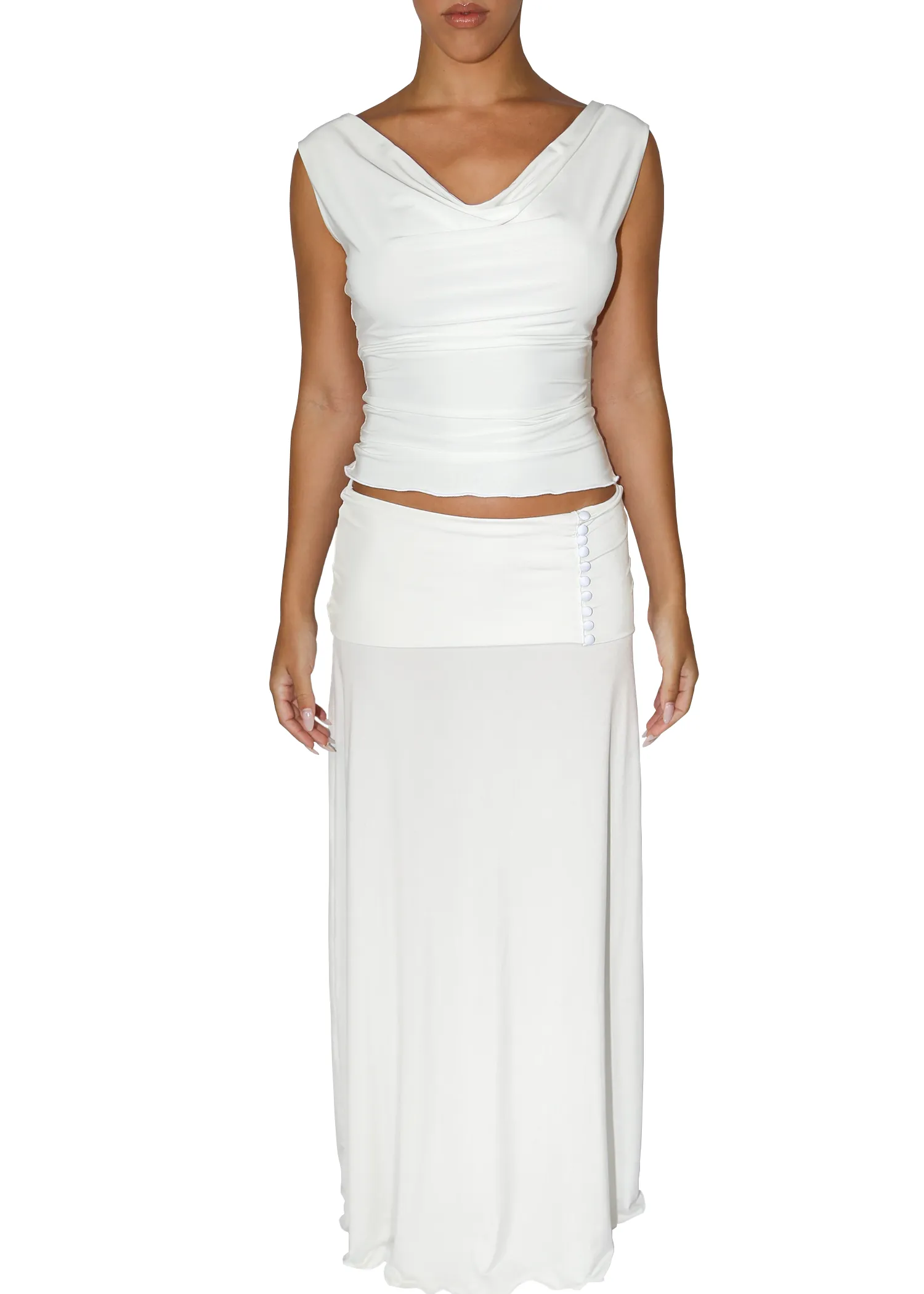 Riviera Cowl Neck Top │ Ivory