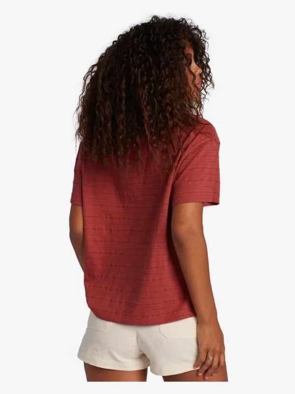 Roxy Womens Beachy Stripe Drop Shoulder T-Shirt