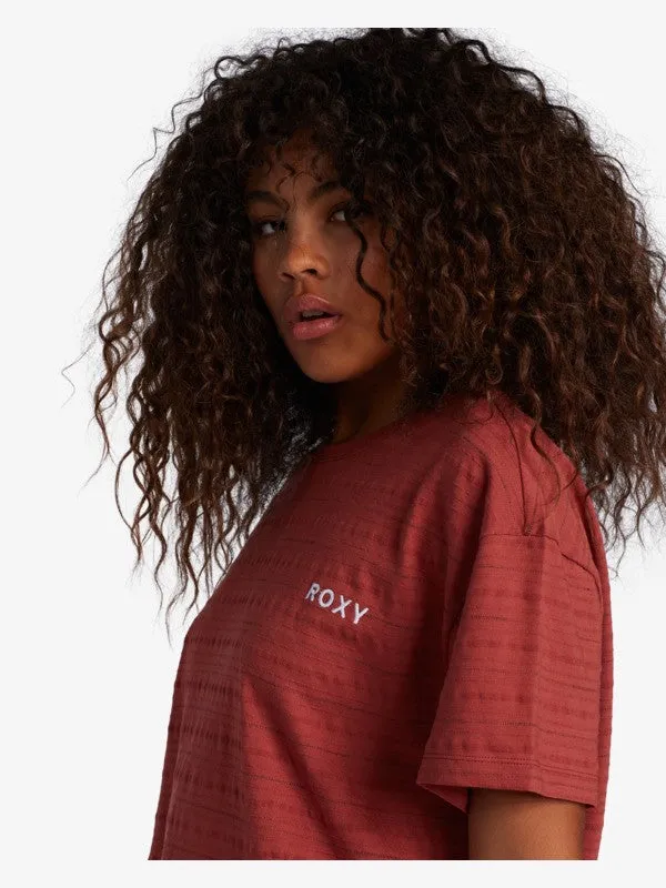 Roxy Womens Beachy Stripe Drop Shoulder T-Shirt