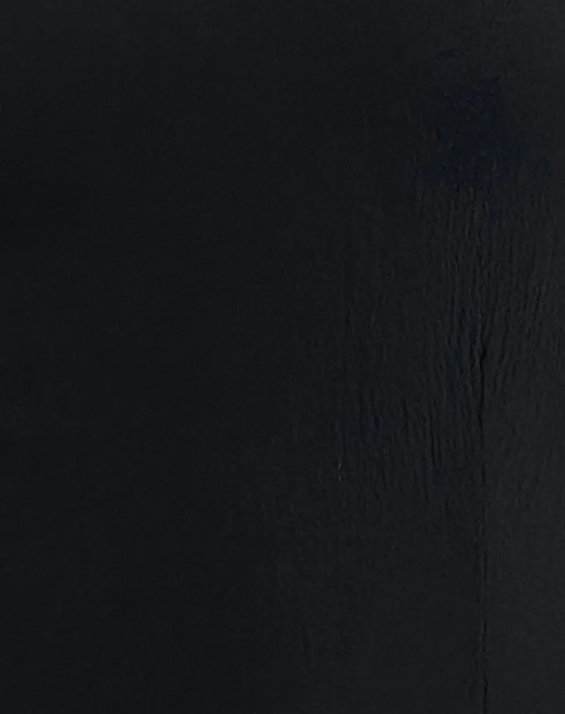 Samiya Mini Dress in Crinkle Black