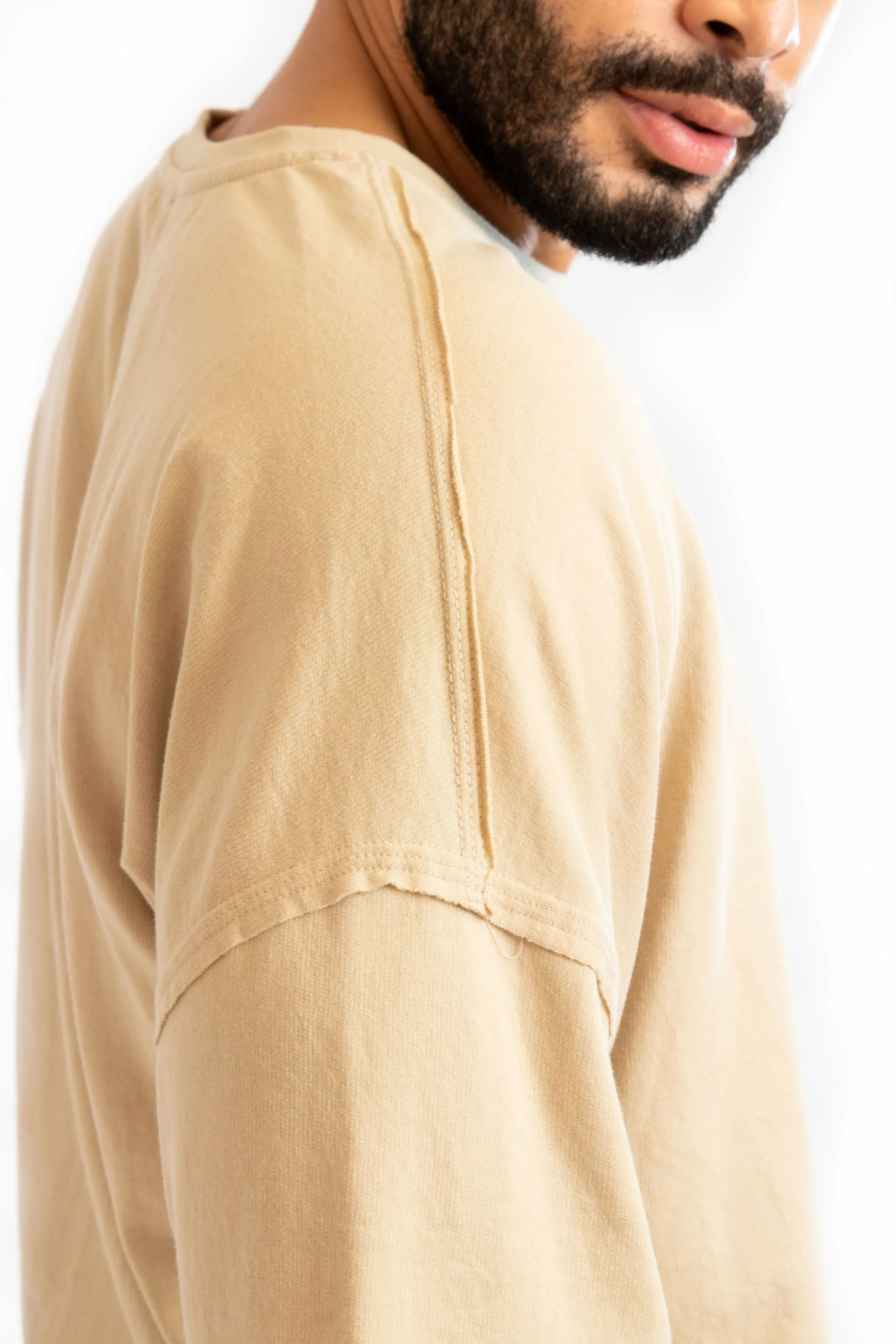 S&P Tan Oversized Cotton T-shirt