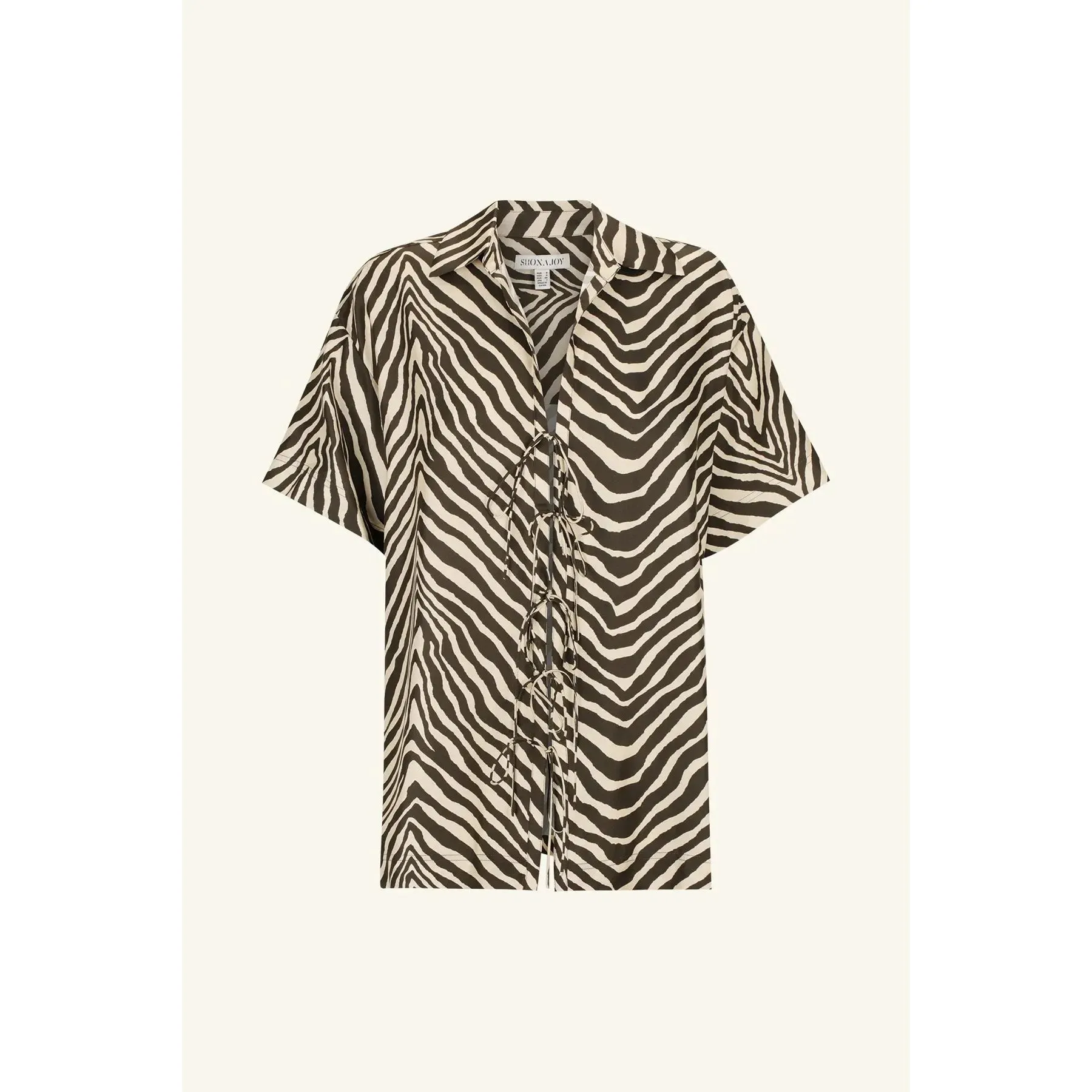 SANA SILK SHORT SLEEVE TIE SHIRT