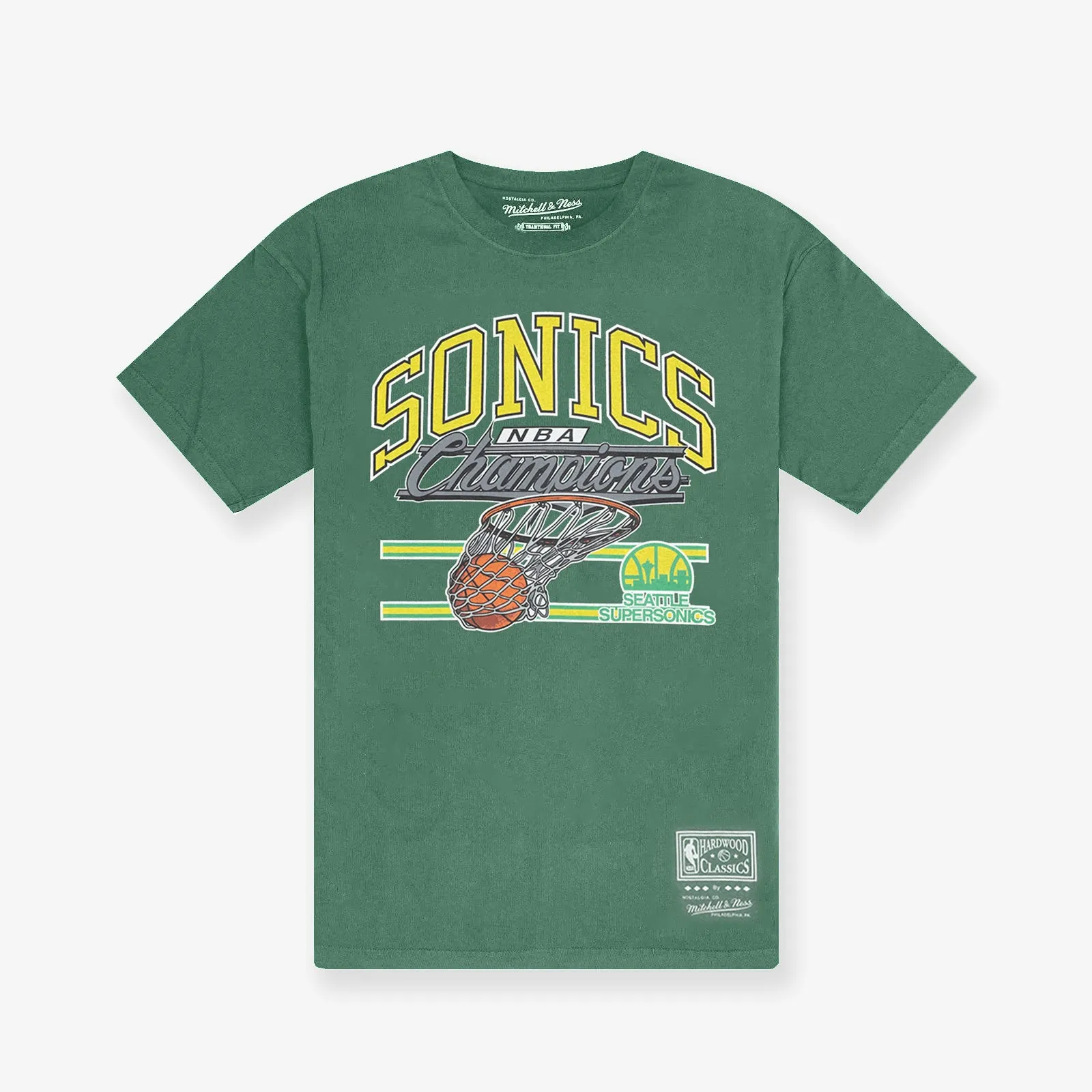 Seattle Supersonics Hoop Tee - Faded Green
