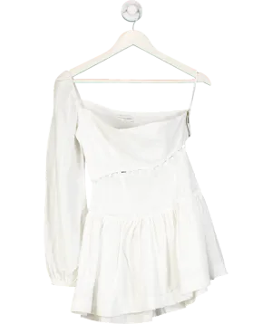 Seven Wonders White Assymmetric One Sleeved Cotton Mini Dress UK XS