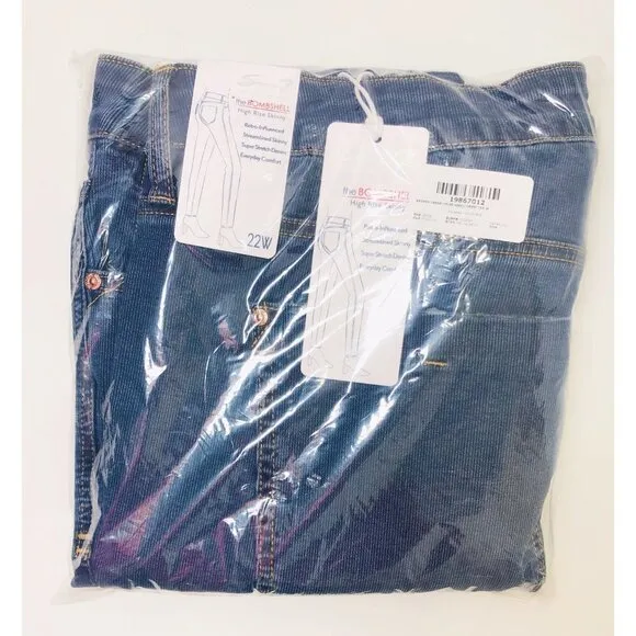 Seven7 Womens High Rise Med Wash Stretch Skinny Jeans Plus Size 22W NWT