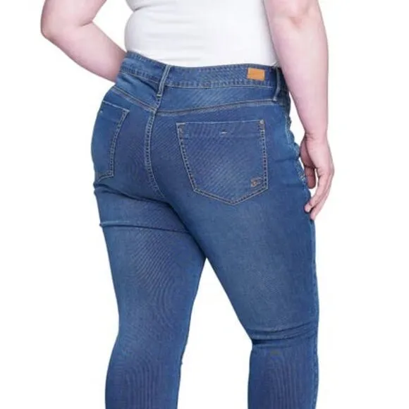 Seven7 Womens High Rise Med Wash Stretch Skinny Jeans Plus Size 22W NWT