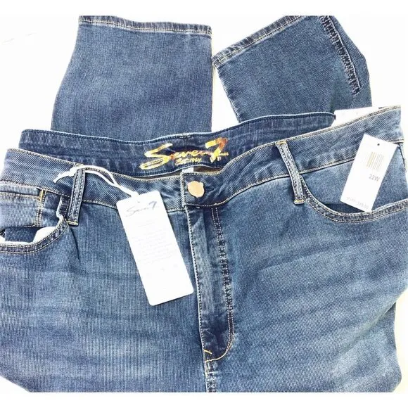Seven7 Womens High Rise Med Wash Stretch Skinny Jeans Plus Size 22W NWT